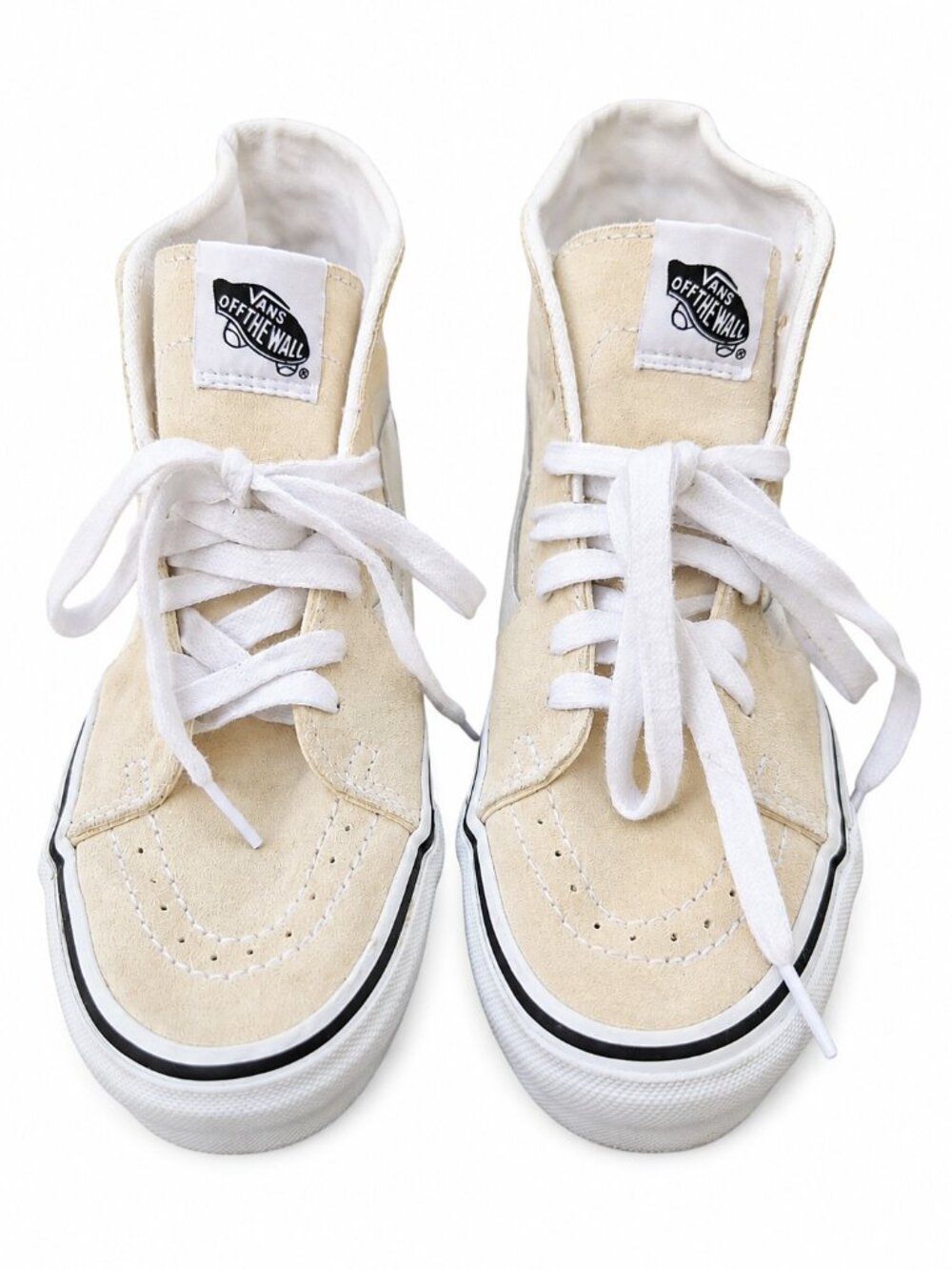 Vans Sk8-Hi Cream Suede High Top Sneakers Womens 8.5 Mens 7 Retro